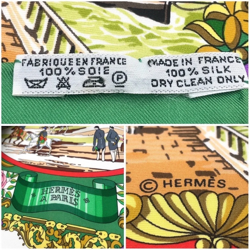 HERMES Vintage Rare Collectors “L’Entente Cordiale” Multicolor 100% Silk Scarf